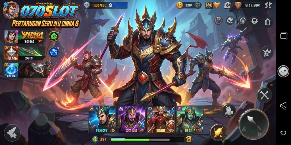 Screenshot menunjukkan pertarungan intens di 070SLOT.