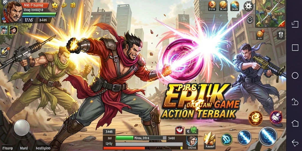 Screenshot menampilkan aksi seru dalam game Action 3446.