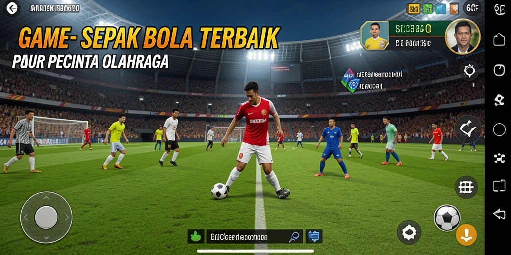 Tampilan gameplay mendebarkan dari 6CF dengan aksi sepak bola intens.