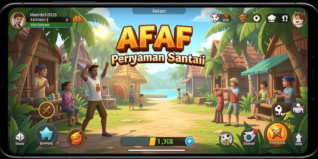 Tampilan gameplay menarik dari AFAF dengan warna cerah.