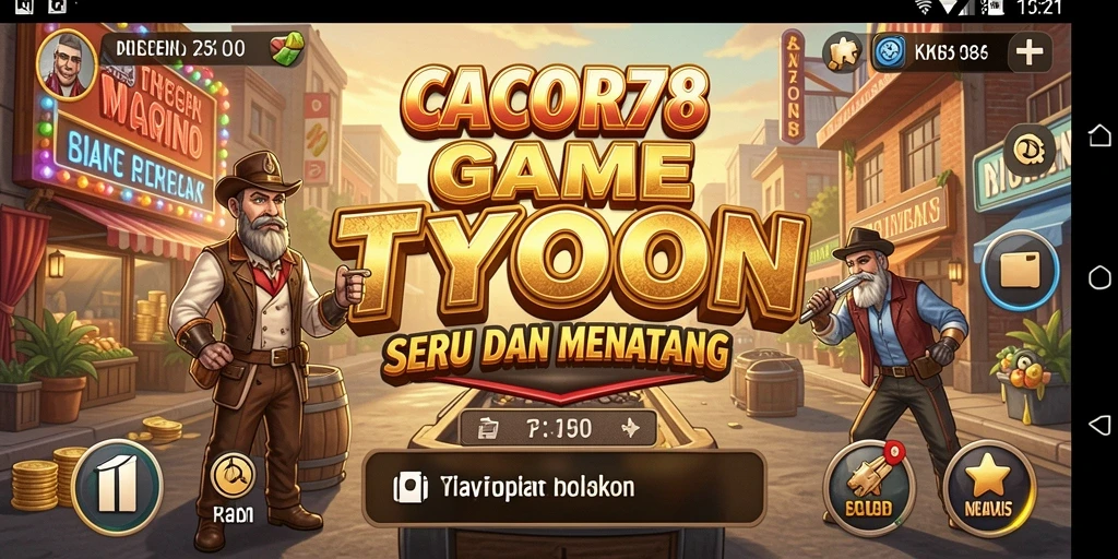 Screenshot menampilkan gameplay seru CACOR78 dengan manajemen bisnis yang aktif.
