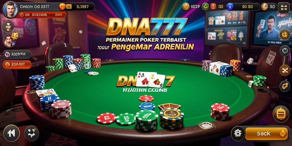 Tampilan gameplay Poker yang mendebarkan di DNA777.