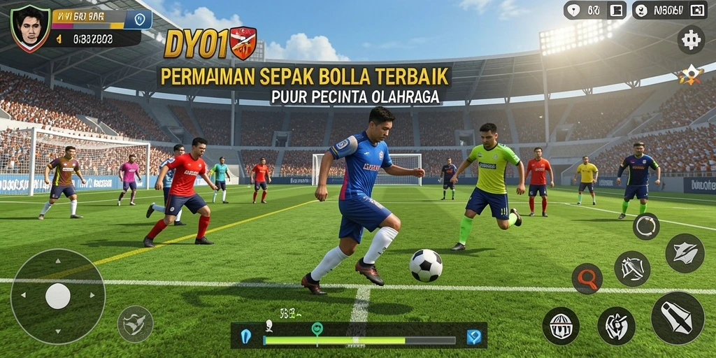 Tampilan aksi seru dalam permainan sepak bola DY01.
