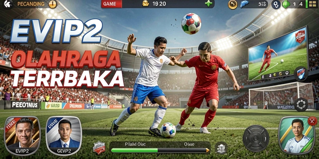 Screenshot gameplay EVIP2 menampilkan aksi seru dalam pertandingan olahraga.