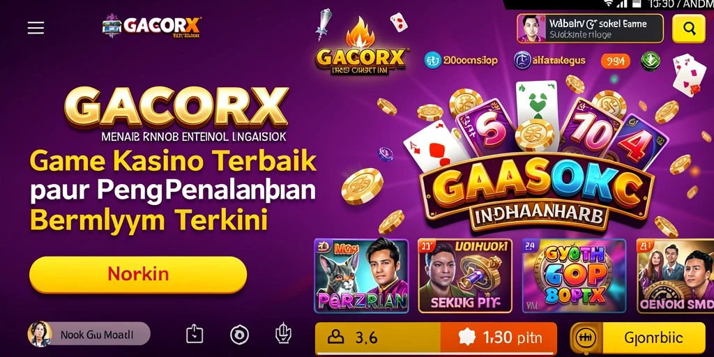 Tampilan utama GACORX dengan pengalaman bermain Kasino yang menarik.