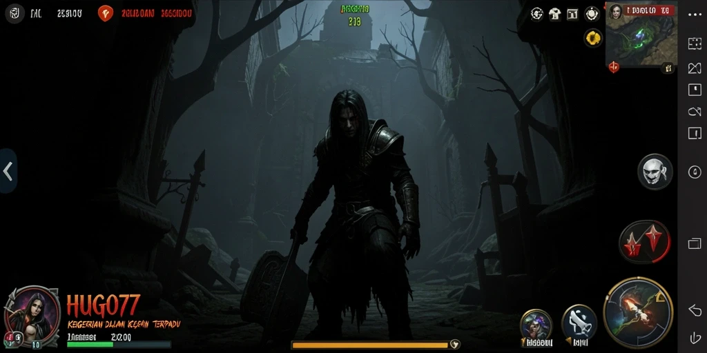Gameplay menegangkan HUGO77 dengan suasana horor yang kental.