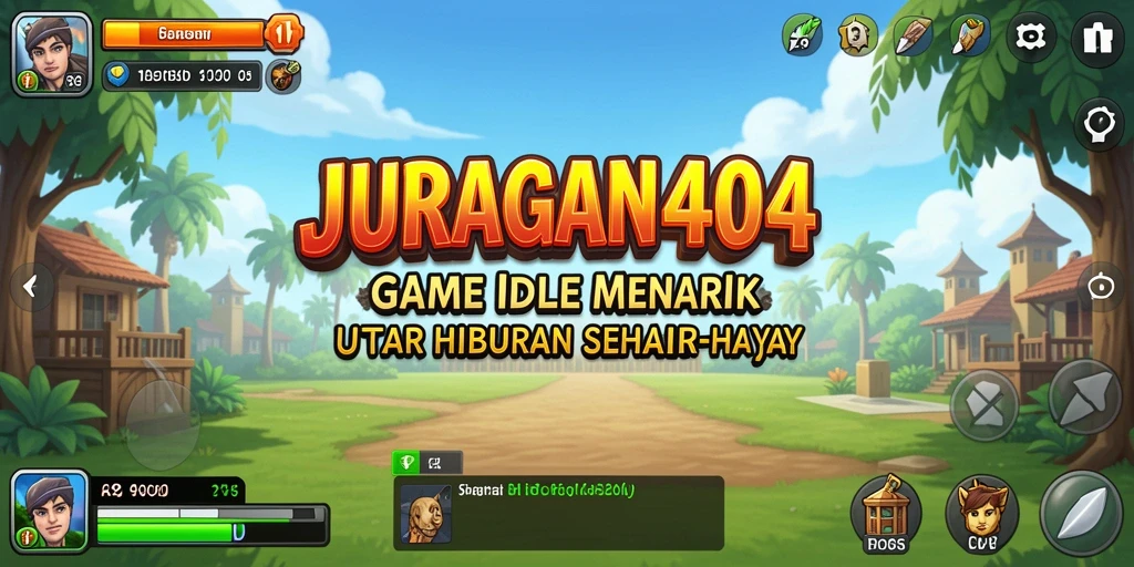Tampilan screenshot utama JURAGAN404 menunjukkan gameplay yang seru dan menantang.
