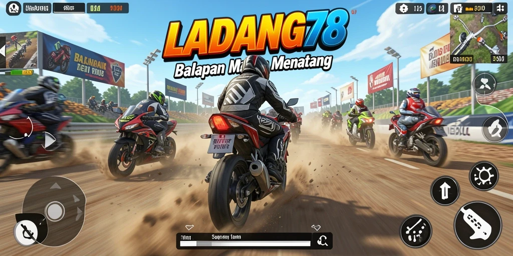 Tampilan seru gameplay balapan motor di LADANG78.