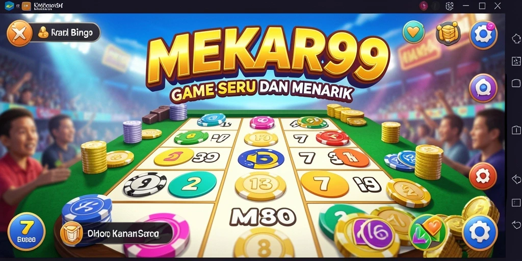Tampilan bermain game Bingo yang mengasyikkan di MEKAR99.