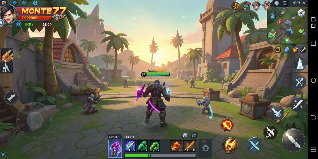 Tampilan gameplay MONTE77 yang menegangkan dalam pertempuran strategi.