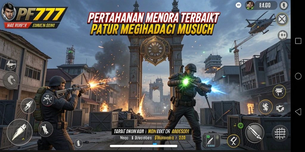 Tampilan gameplay PF777 yang mendebarkan dalam pertarungan Tower Defense.