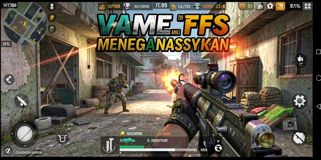 Screenshot utama VT789 menampilkan gameplay FPS yang mendebarkan.