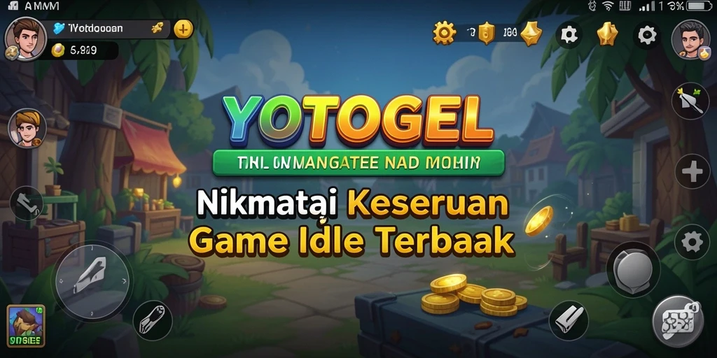 Screenshot gameplay YOTOGEL dengan tampilan menarik dan sistem idle.
